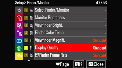 Display quality setting